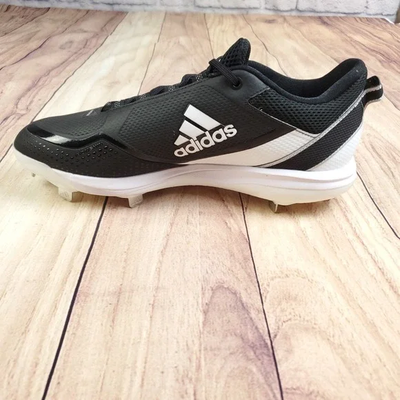 Adidas Icon 7 Baseball Cleats Mens 12.5 Black White Metal Low Top FZ1558 New - Picture 2 of 12